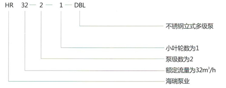 HR DBL系列不锈钢立式多级泵型号意义